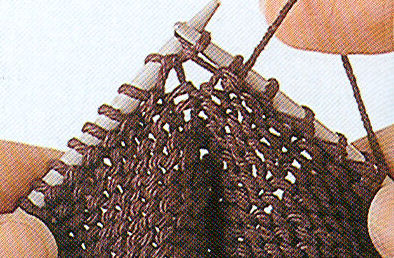 tricoter a l'endroit le brin avant et le brin arriere de la maille